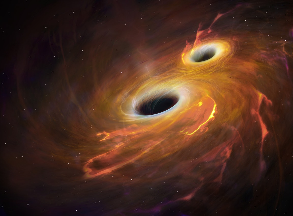 Artist's rendition of two black holes